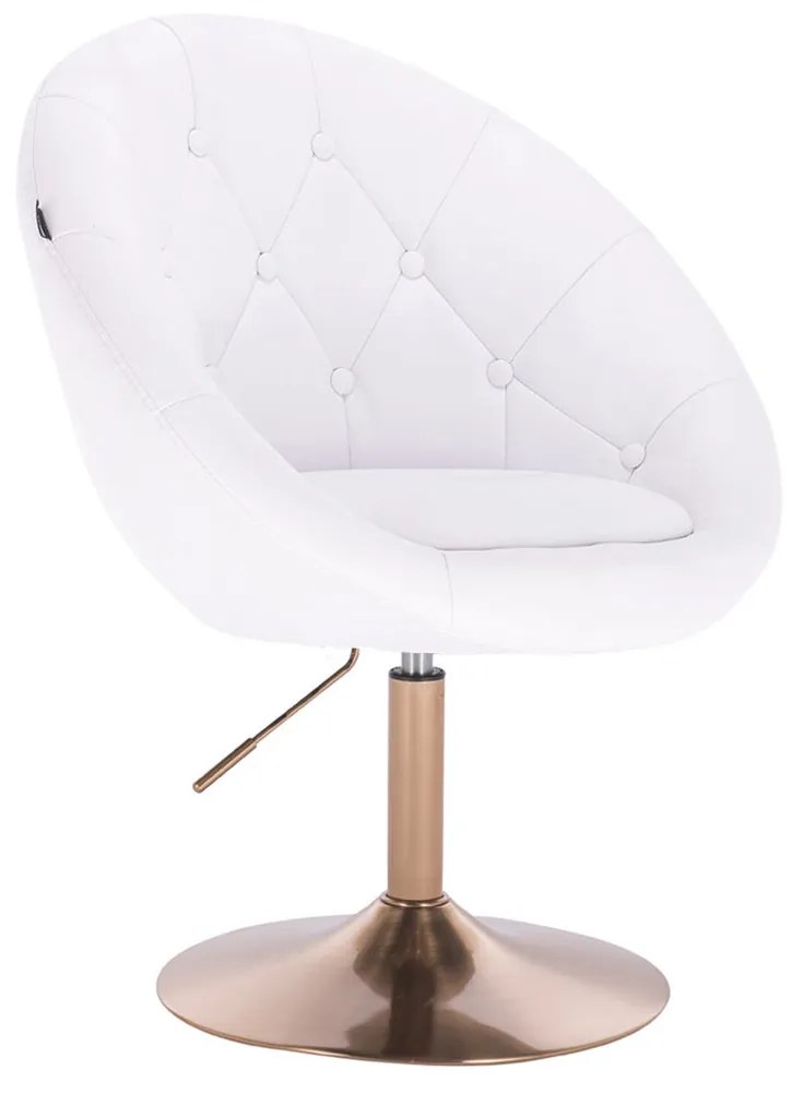 HC8516N Fehér modern műbőr szék arany lábbal