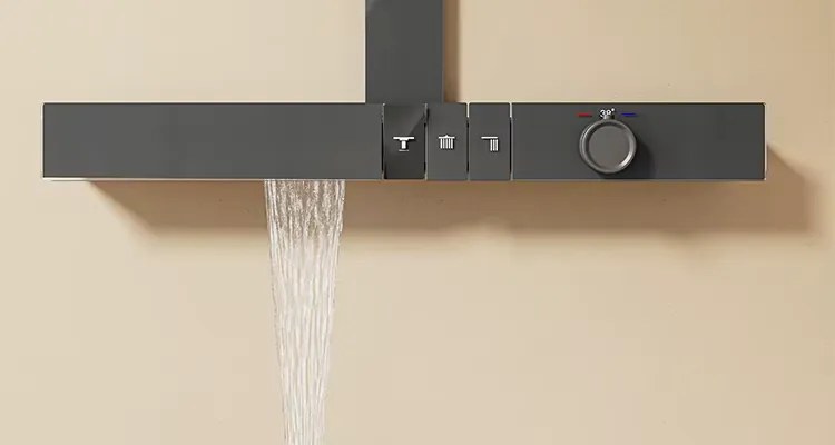 Termosztátos zuhanyrendszer BSE1719 LED-kijelzővel, több színben — Fekete