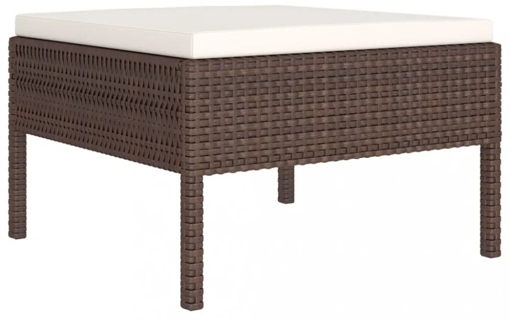 vidaXL 8 részes barna polyrattan kerti bútorszett párnákkal