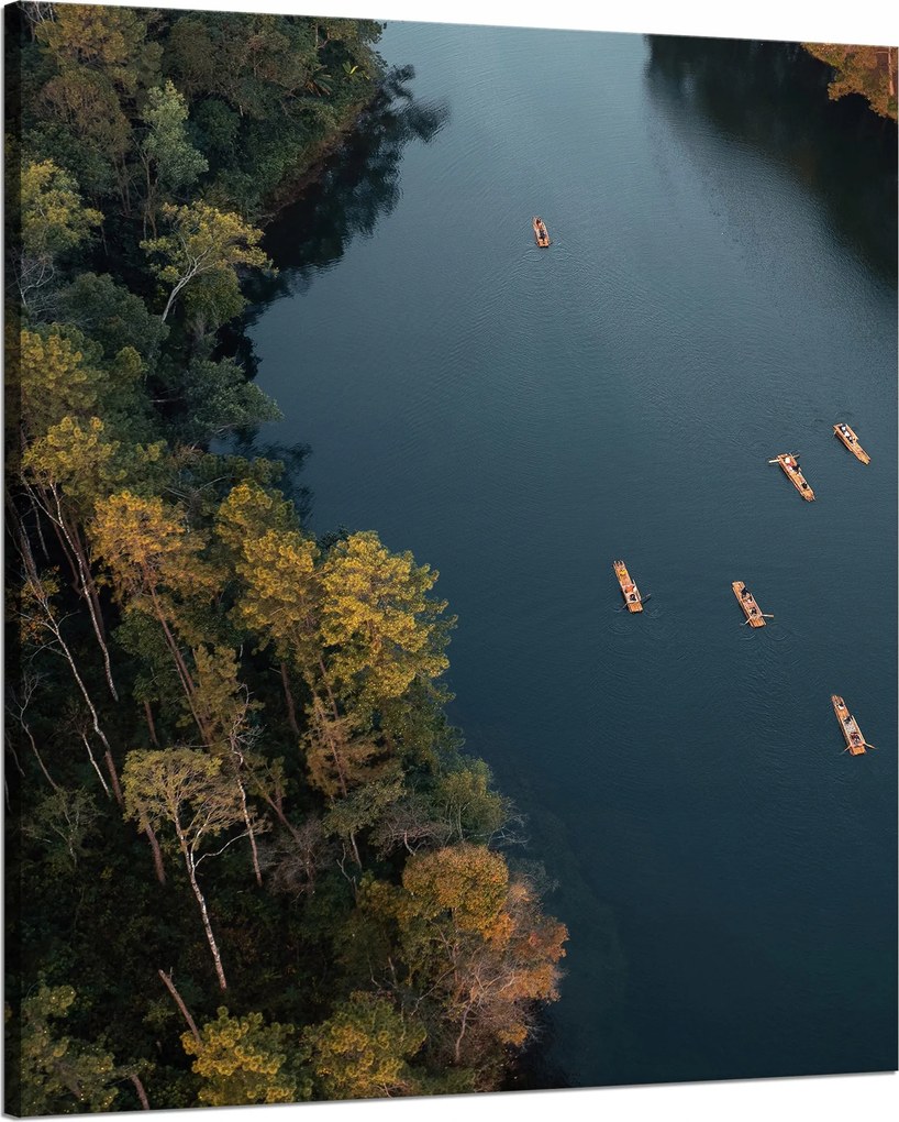 Vászonkép Kajak-kenu Erdő Folyó Természet 80x100 cm