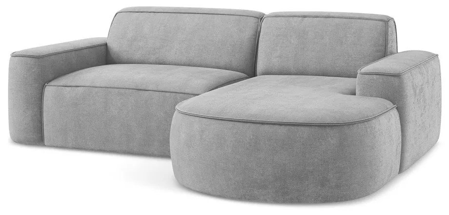 Világosszürke zsenília sarokkanapé (jobb oldali-heverő résszel) Omao – Makamii