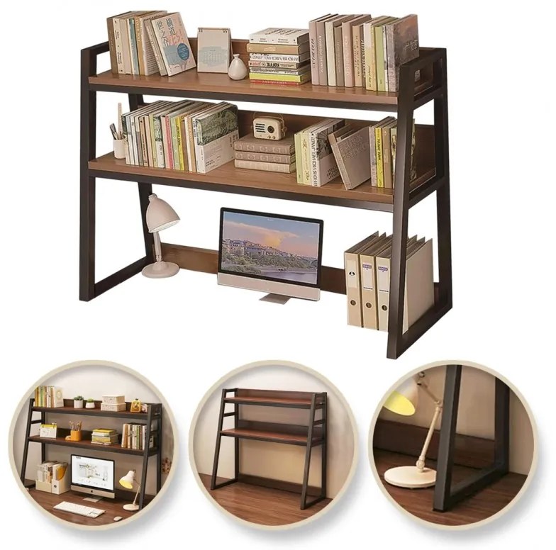 Multifunkcionális 3 szintes polc VERTEX fekete/dió