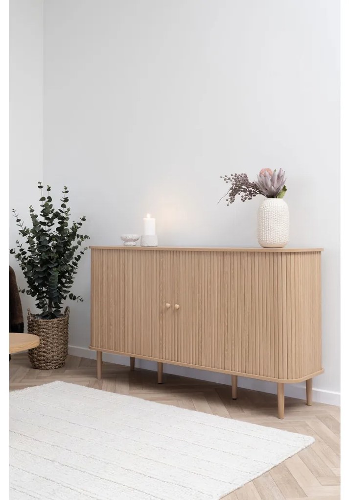 Nikko szekrény, 2 ajtó, natúr, 140x40x79 cm