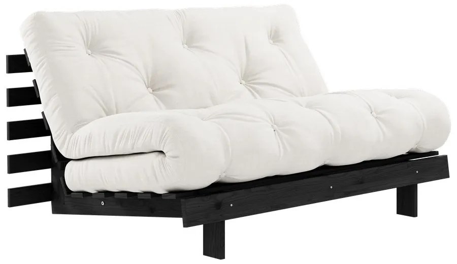 Krémszínű kinyitható kanapé 140 cm Roots Black Night – Karup Design