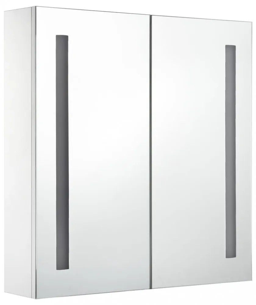 tükrös fürdőszobaszekrény LED világítással 62 x 14 x 62 cm