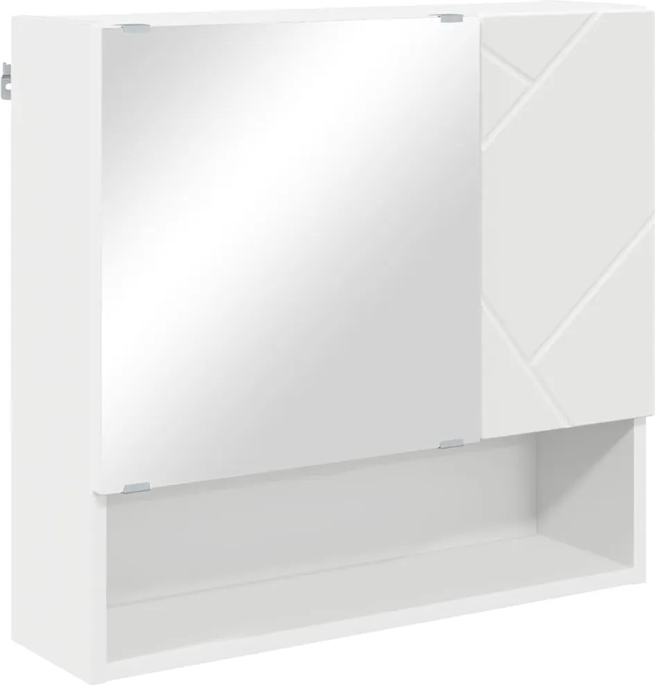 vidaXL Tükörszekrény Falra szerelhető Fehér 59 x 17 x 55 cm Faanyag