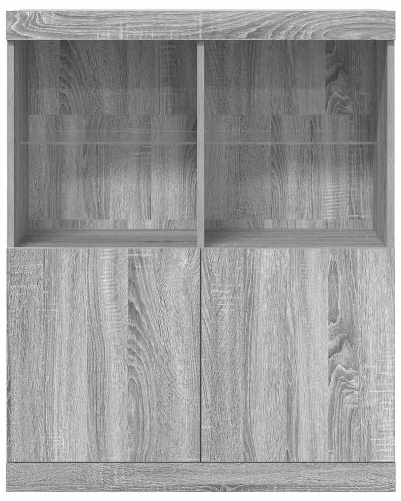 szürke sonoma színű szerelt fa tálalószekrény 81x37x100 cm