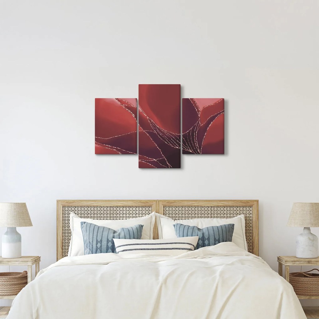 Kép - Piros absztrakt virág N⁰2 (90x60 cm)