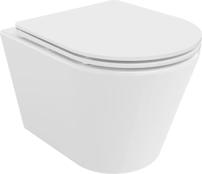 Mexen Rico Rimless WC csésze lassú leereszkedésű slim, duroplaszt, fényes fehér - 30720300
