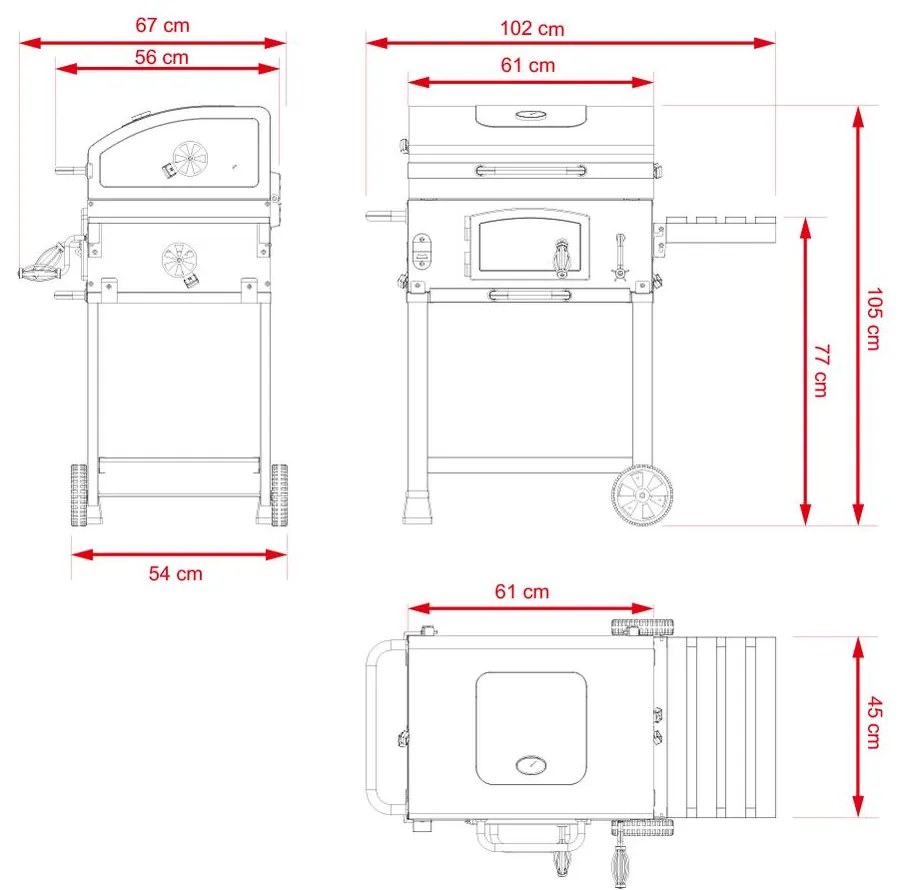 Multifunciós Avenberg GENIUS BBQ grill + öntöttvas rostély + öntöttvas grill lap + pizzakő