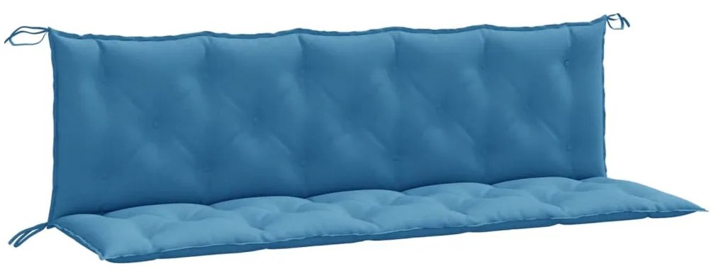 2 db melange kék szövet kerti padpárna 180 x 50 x 7 cm