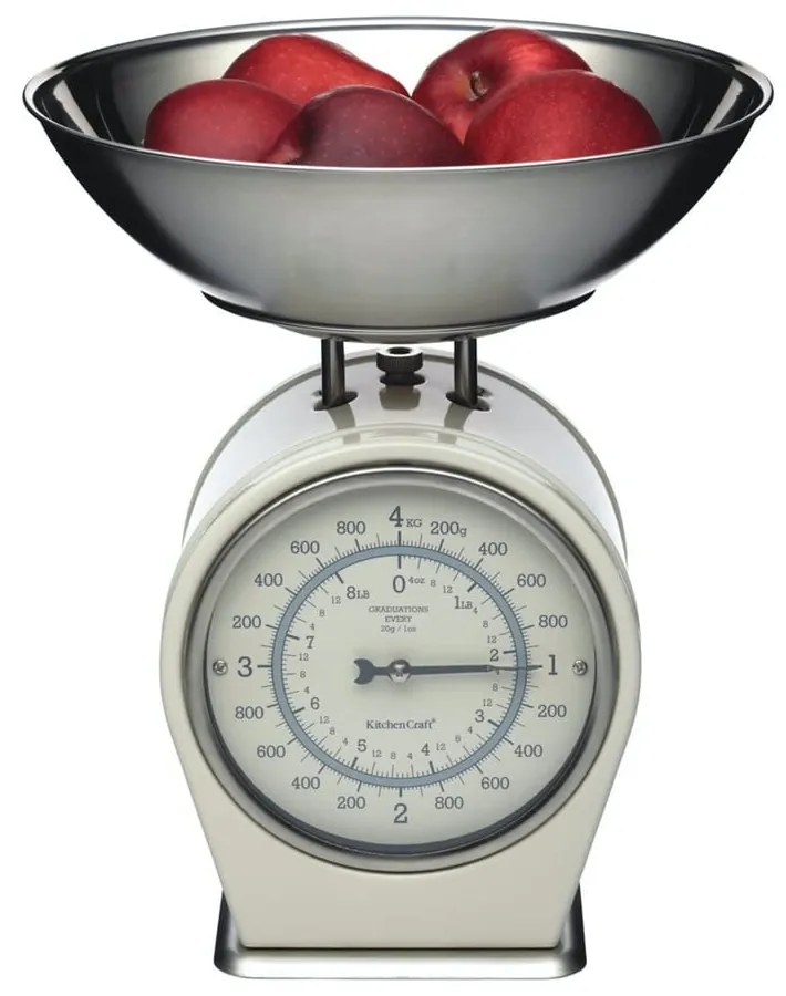 Living Nostalgia krémszínű konyhai mérleg, max. 4 kg - Kitchen Craft
