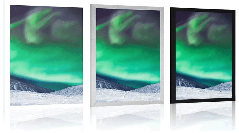 Poszter aurora borealis az égen