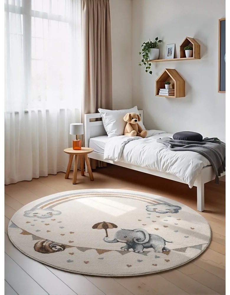 Krémszínű gyerek szőnyeg ø160 cm Walk like an Elephant Rainbow – Villeroy&Boch