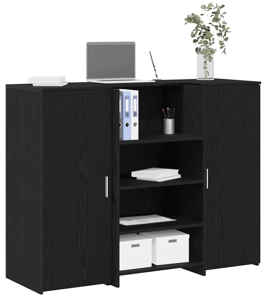recepciós pult fekete tölgyszínű 135x50x103,5 cm szerelt fa