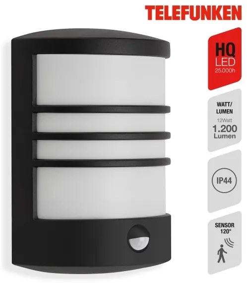 Telefunken 315505TF-LED Kültéri fali lámpa érzékelővel LED/12W/230V IP44