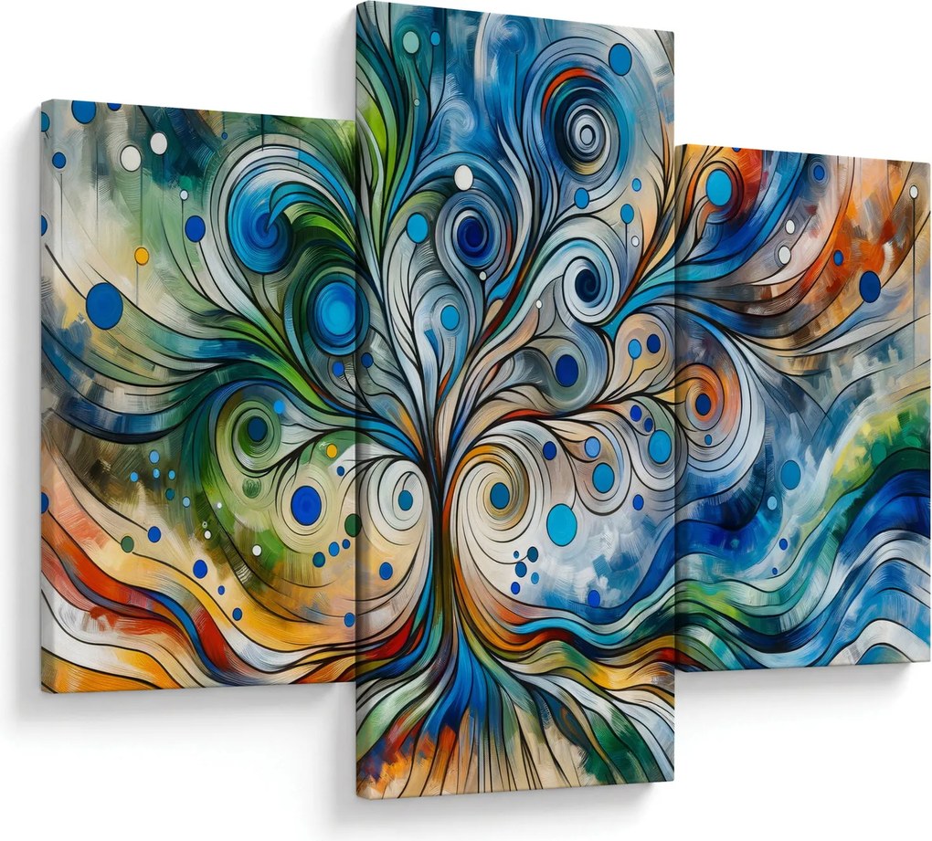 Kép – Színes energikus fa (90x60 cm)