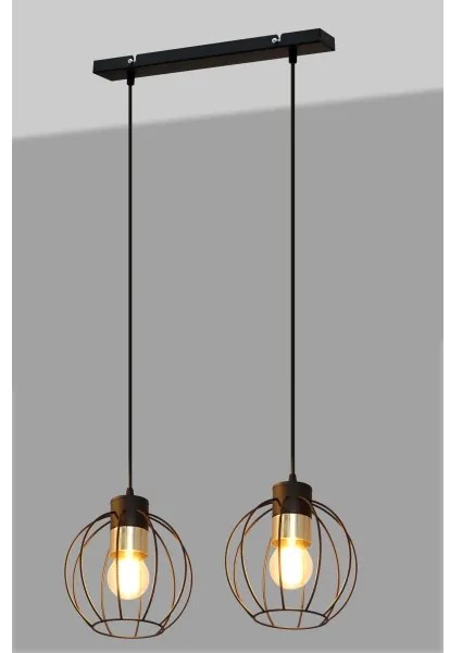 Csillár zsinóron STARLIGHT 2xE27/15W/230V fekete/arany