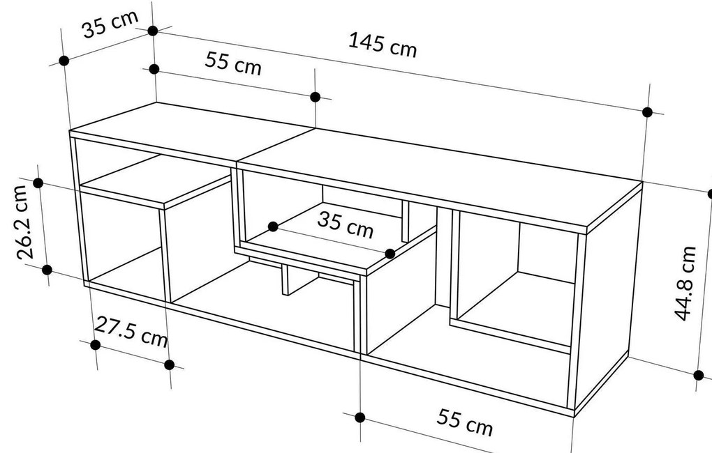 TV szekrény Glis - Sapphire Oak, White