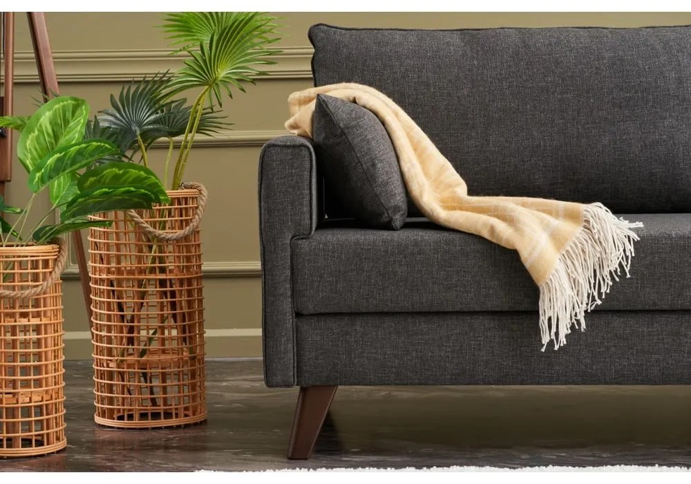 Antracitszürke kinyitható kanapé 208 cm Bella – Balcab Home