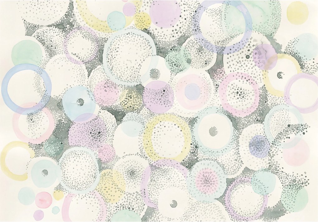 Tapéta Akvarell pasztell körök a gyerekszobába 416x290 vinil +ragasztó