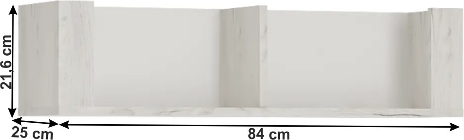 Polc typ 62, fehér craft, ANGEL