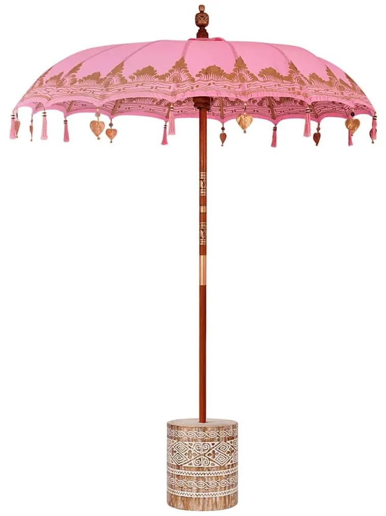 Balinéz Napernyő 260 Rózsaszín 180-190 cm Pamut és tömör fa