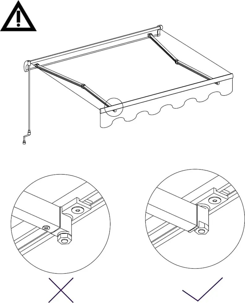Narancssárga és barna kézzel kihúzható napellenző 350 x 250 cm