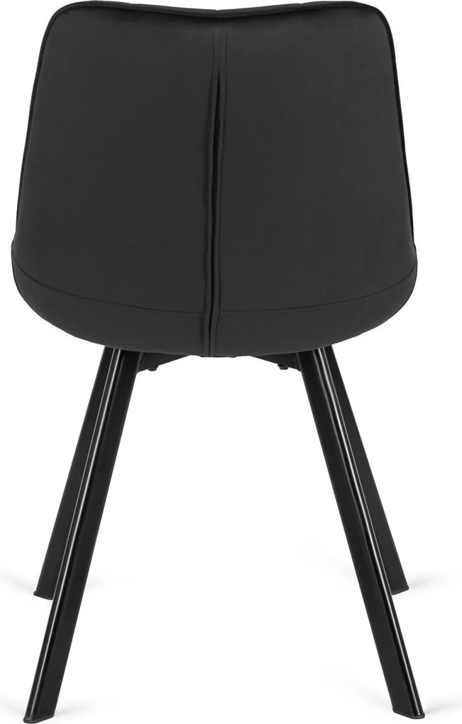 Krzesło RICK Czarne Welurowe