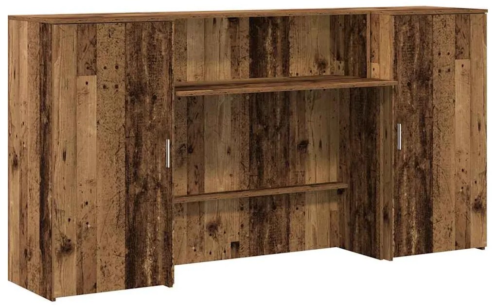 recepciós pult antik fa 200x50x103,5 cm szerelt fa