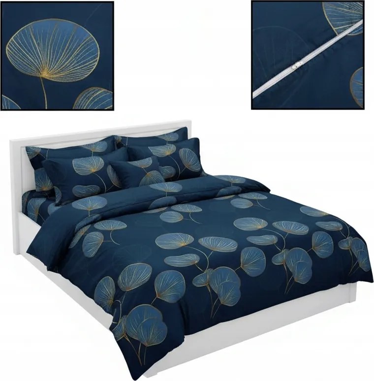 Ágynemű Garnitúra 220x200cm Pamut Szatén Párna 70x80cm 200/220