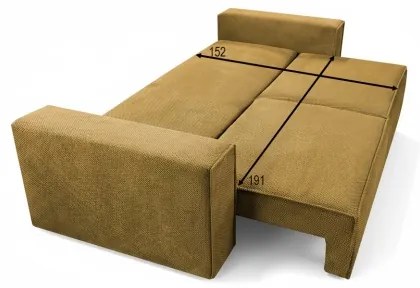 Kihúzható háromszemélyes kanapé tárolóval RONDA narancssárga