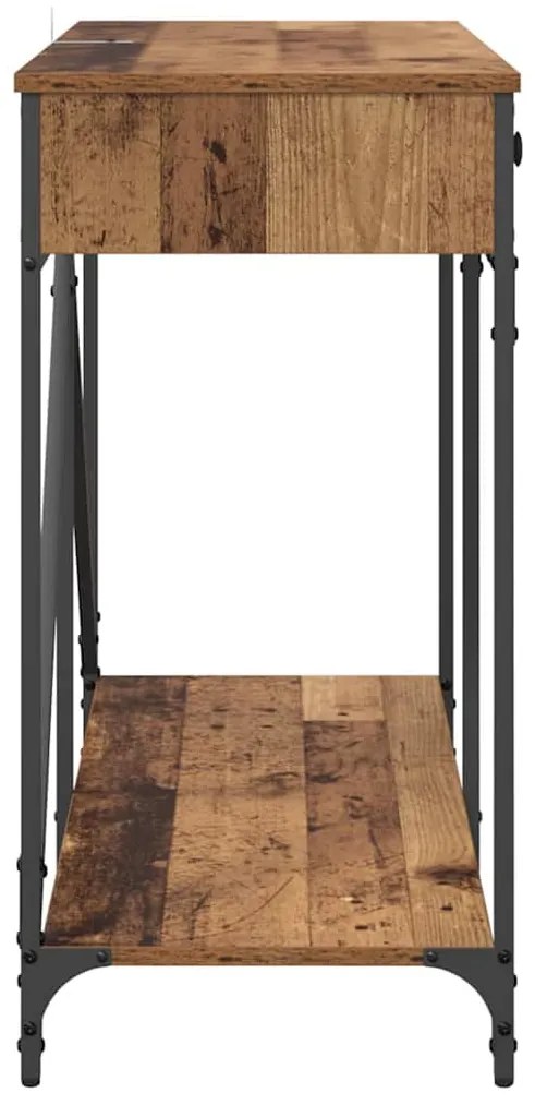 vidaXL Konzolasztal fiókkal Öreg fa 100 x 39 x 78,5 cm Faanyag