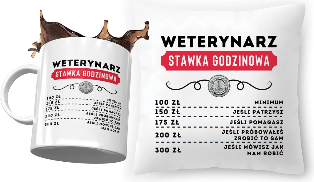 Állatorvosi párna ajándék bögre szett fényképes nyomtatással