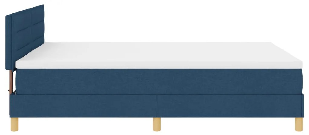 Box Spring Ágy Matraccal Kék 140x200 cm Vászon