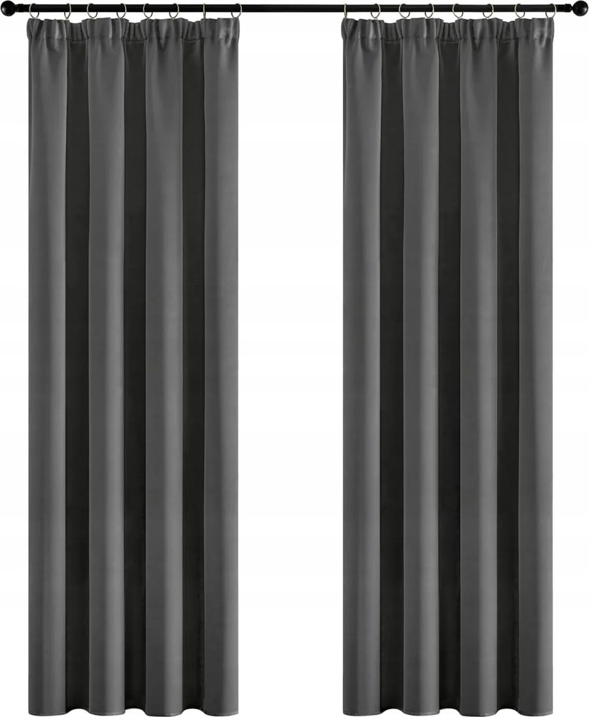 Miulee Átlátszatlan Függöny 140X225 CM Sötétszürke 2DB sötétítő