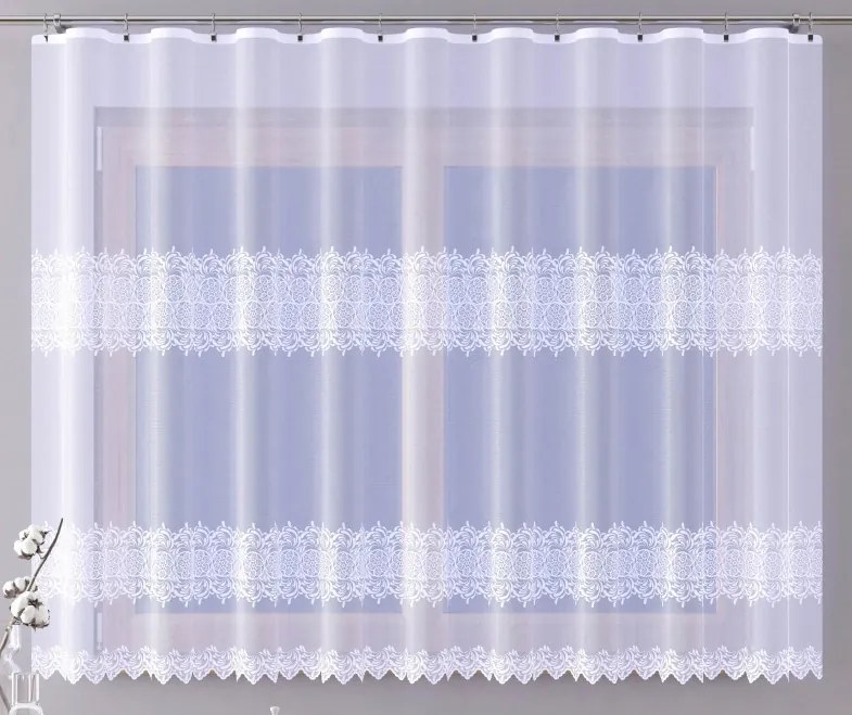 Mg Függöny jacquard 762/16 Fehér 500x175cm kész Skr szalaggal