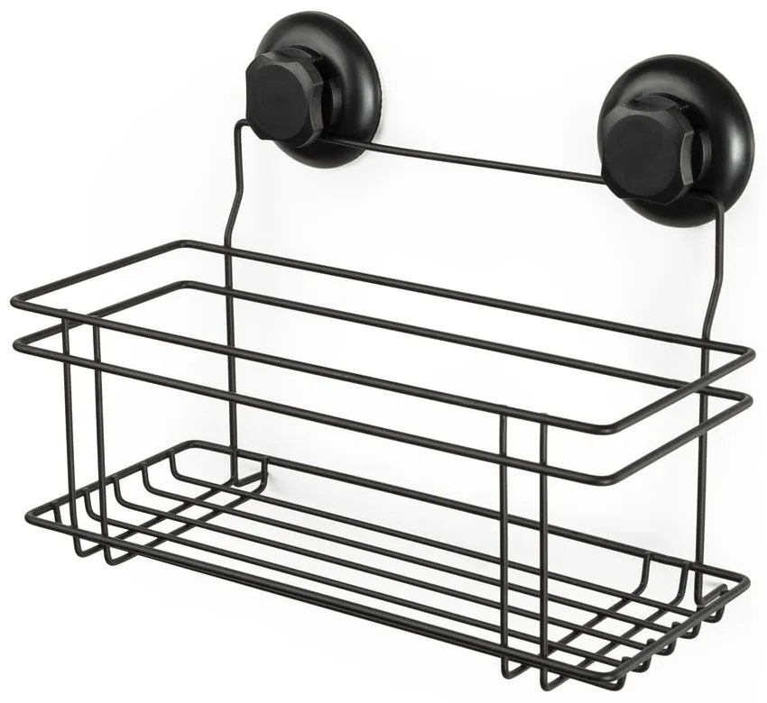 Bestlock Black All Purpose Holder fekete öntapadós fürdőszobai polc, 30 x 20,5 cm - Compactor