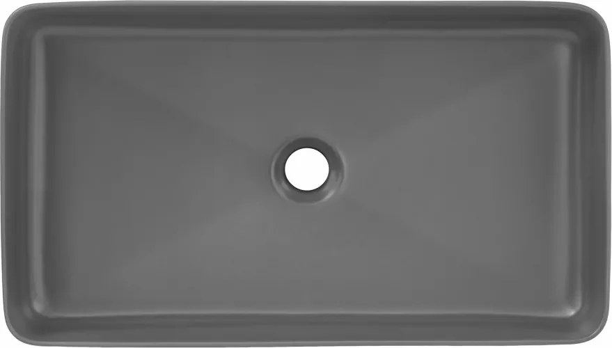 Eros SLIM 2 - PULTRA ültethető - Top Counter - porcelán mosdó - MATT SZÜRKE - 61 x 35 x 11 cm