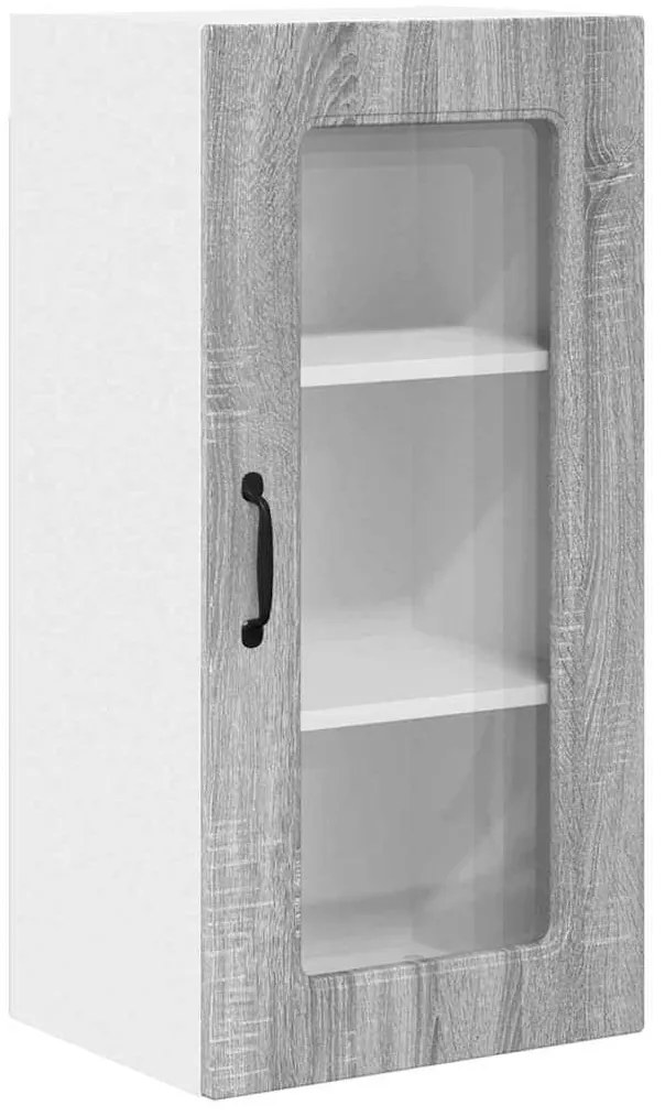 Fali konyhaszekrény 2 pcs Szürke Sonoma 40 x 31 x 80 cm Faanyag