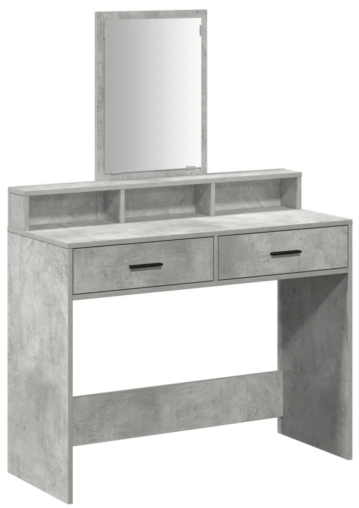 Sminkasztal Fiókokkal Beton Szürke 100x41x140 cm