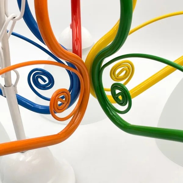 Csillár láncon RETRO 5xE27/60W/230V fehér/színes