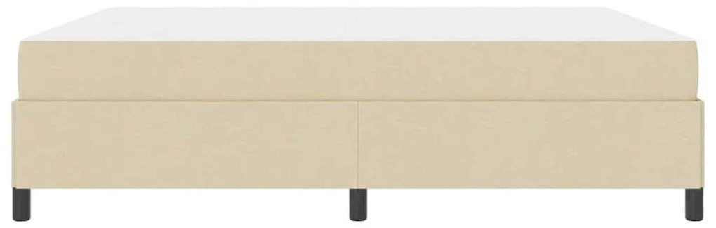 Boxrugós ágy Krém és fekete 180 x 200 cm Textil és mérnöki fa