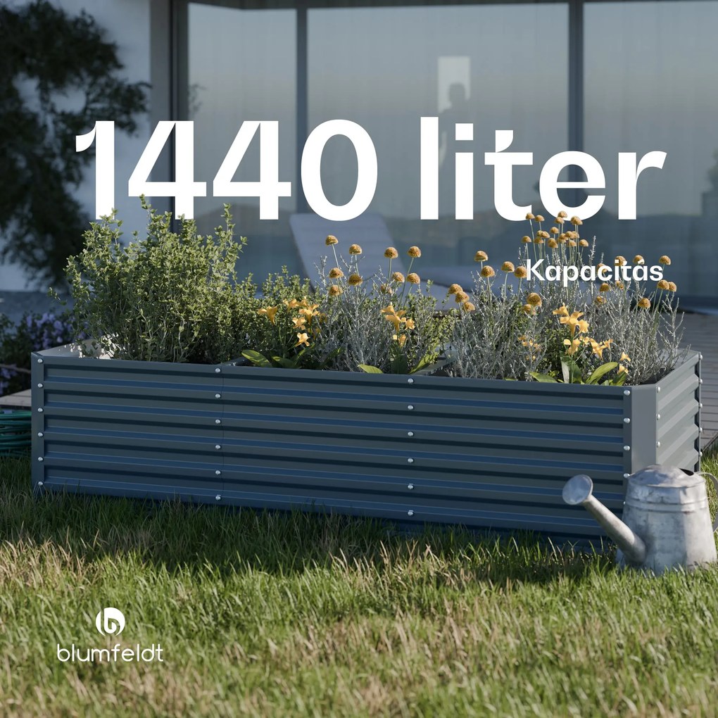 High Grow Straight magaságyás, 1440 L, Ergonomikus, Időjárásálló, Nyitott alap