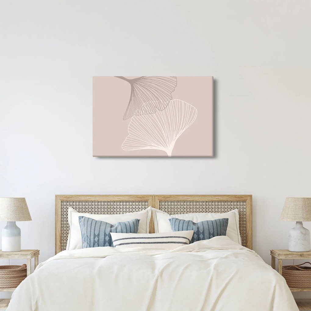 Kép - Bézs színű levelek N⁰2 (90x60 cm)