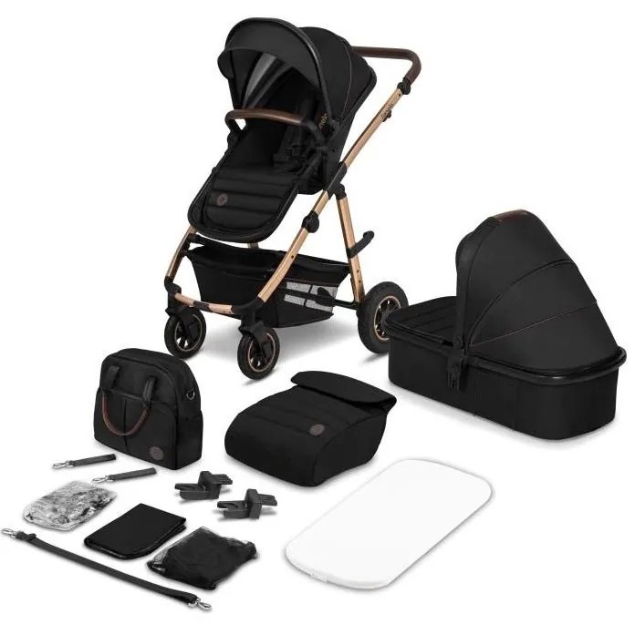 Lionelo - AMBER 2 az 1-ben kombinált babakocsi Black Onyx