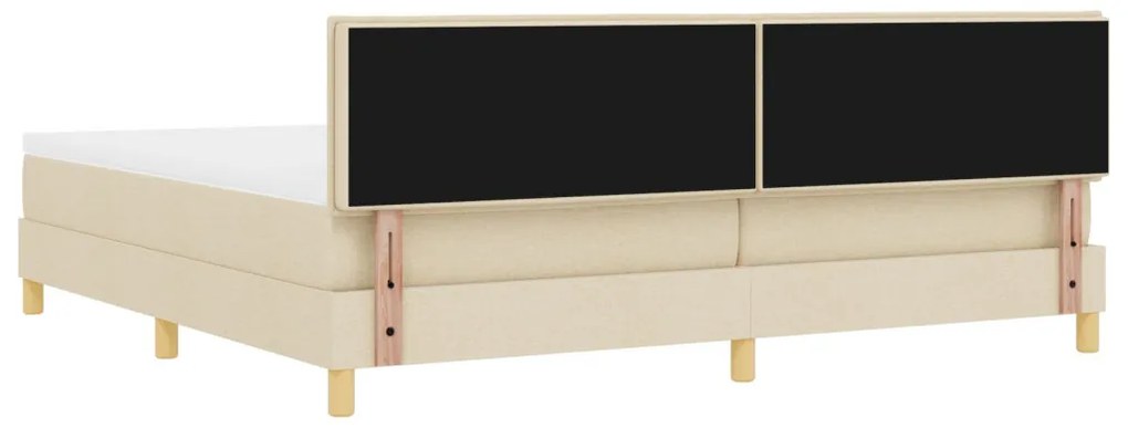 Box Spring Ágy Matraccal Krém 200x200 cm Szövet