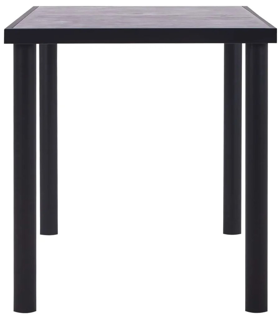 Fekete és betonszürke MDF étkezőasztal 140 x 70 x 75 cm