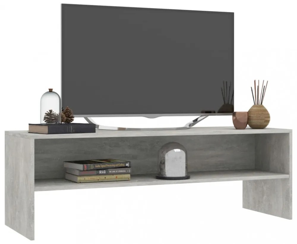 betonszürke szerelt fa TV-szekrény 120 x 40 x 40 cm