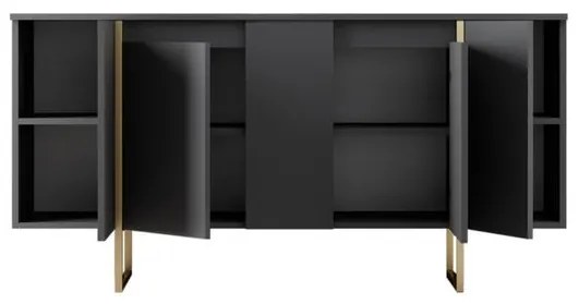 Konzolasztal Luxe - Anthracite, Gold